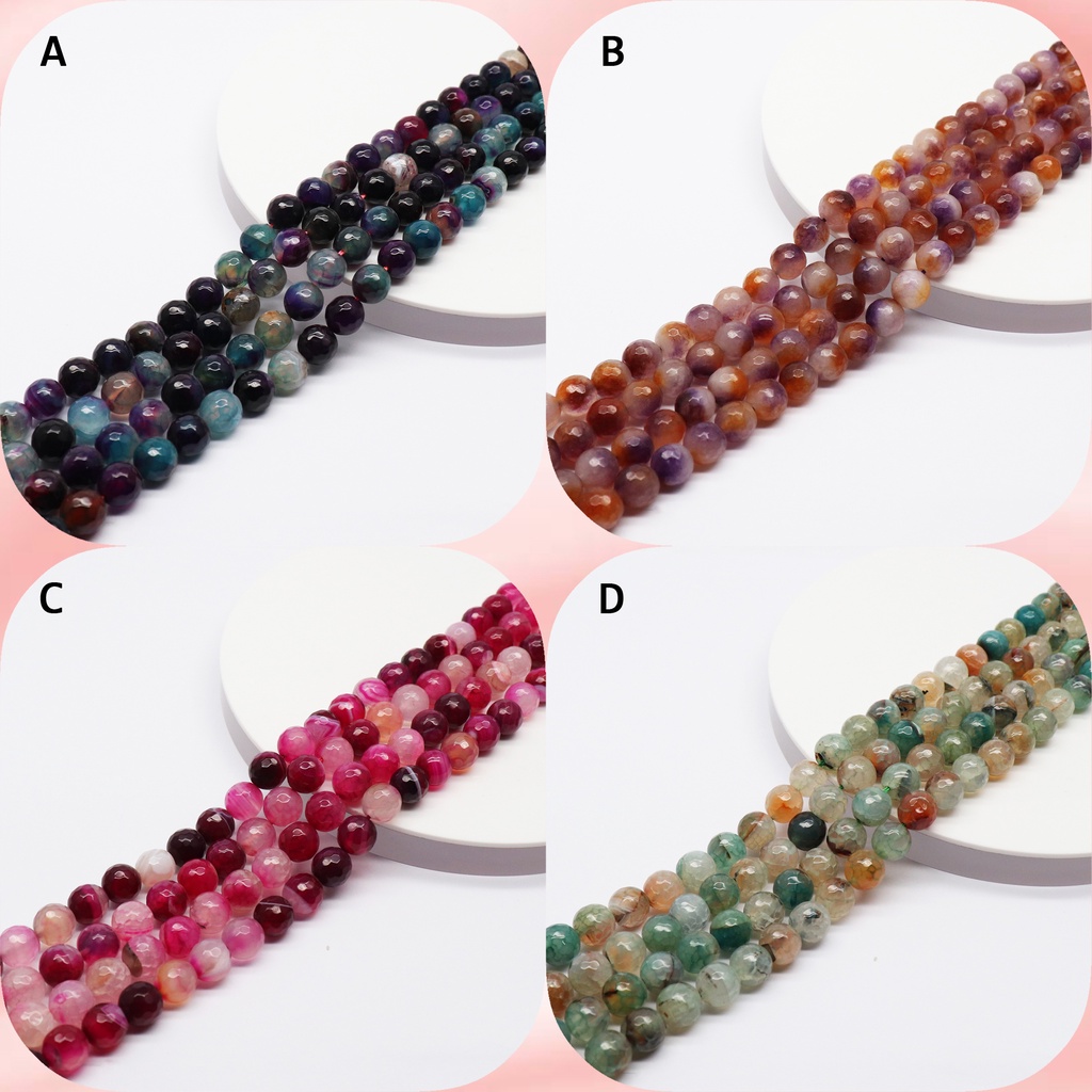 Manik manik gelang 10mm / batu agate / batu agate manik manik 10 mm / Manik Manik Batu Bahan Gelang