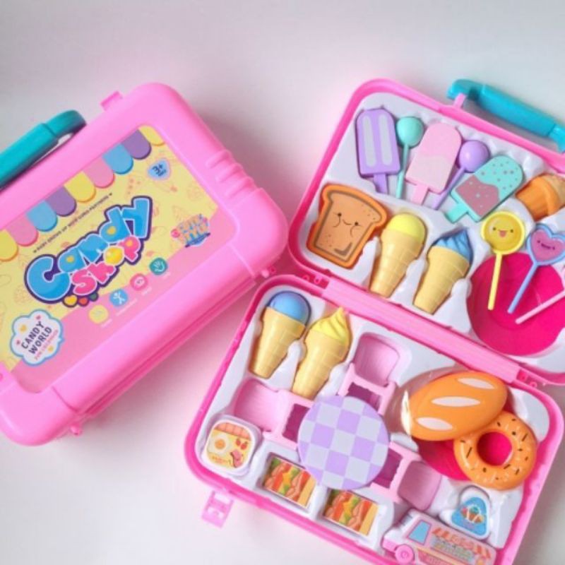 candy shop / ice cream shop / permainan es krim dan permen koper / mainan koper anak / edukasi anak