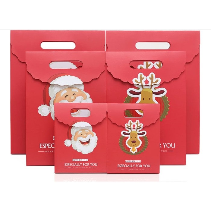 

L KANTONG motif RUDOLF, PAPER BAG PACKING HADIAH NATAL FOR X'MAS GIFT