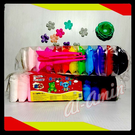 Magic Clay/Polimer Clay isi 12 Warna Plus Alat Ukir Clay