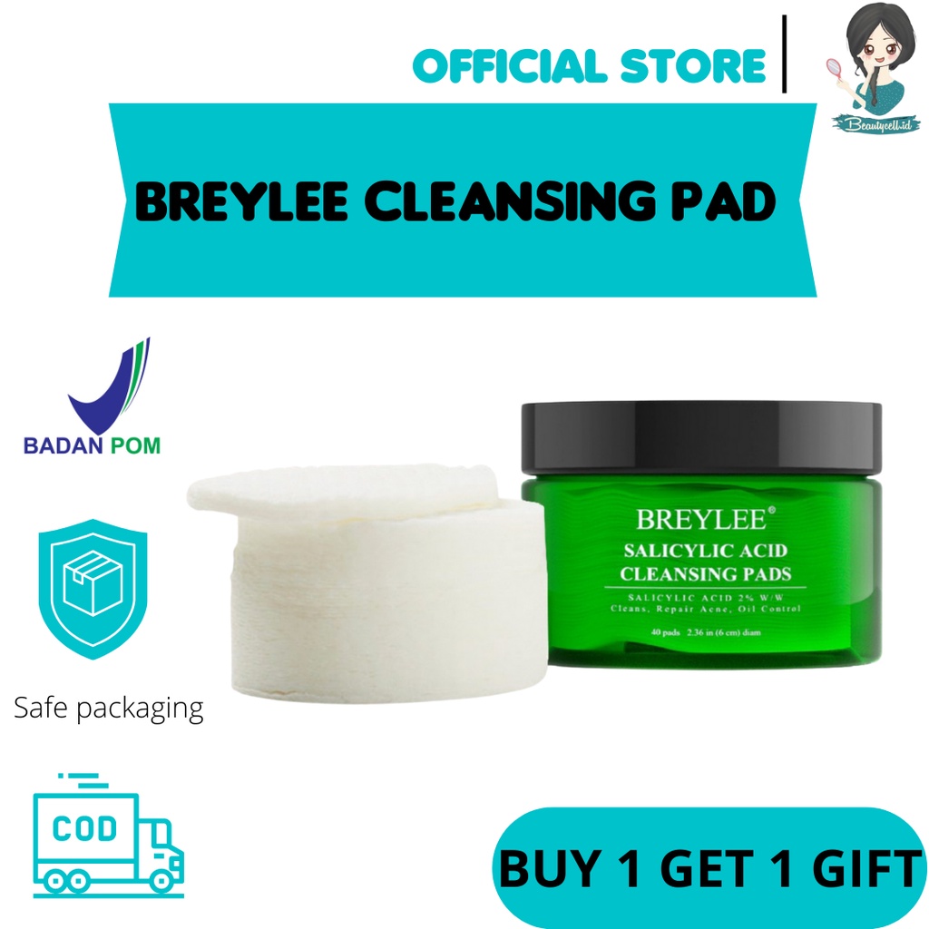 【BPOM】Breylee Exfoliating Tea Tree Salicylic Acid Cleaning Pads Penghilang Jerawat Scrub Wajah cleansing Pad neogen bio peel Skincare 40pcs