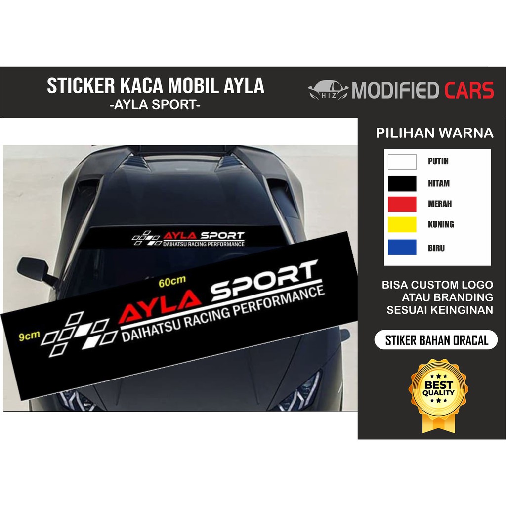 STICKER MOBIL DAIHATSU AYLA SPORT KACA STICKER AYLA CUTTING