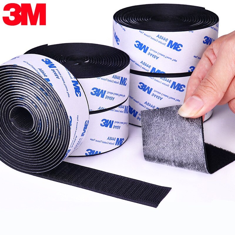 Velcro Sticker Adhesive Magic Tape Nilon Lakban Kuat Perepet Kretekan Hook and Loop Magic Sticker Sepatu Tas Aksesoris Rumah Serbaguna Lebar 20/30/50 mm / 2/3/5 cm Hitam Perlengkapan Menjahit