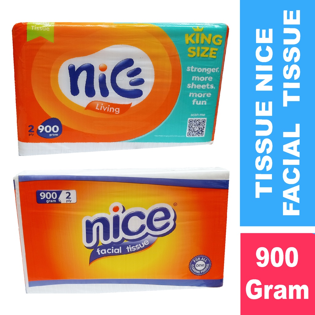 Bisa COD Tisu Nice 900 Gram Sheet Facial Tissue 2 Ply | Tissu Wajah