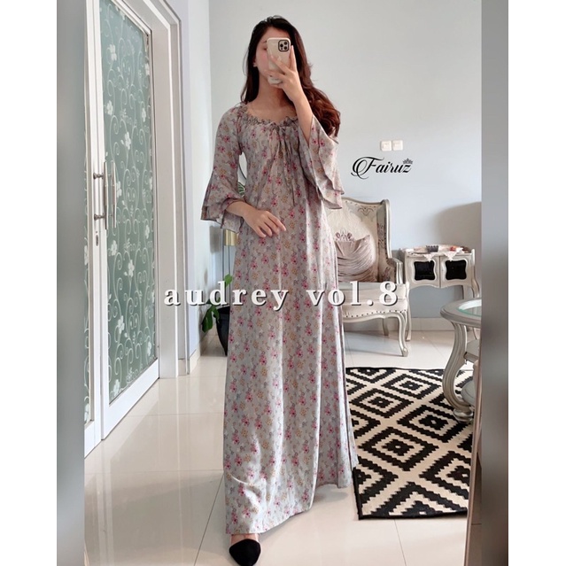 Daster arab FAIRUZ AUDREY Homedress Rayon Homewear Original Label-FAY:DUSTY MINT VOL.8