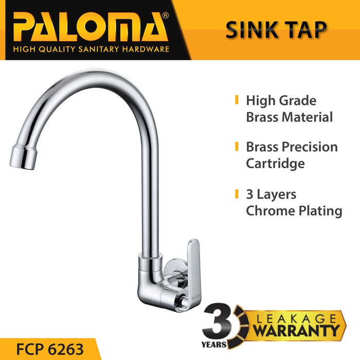 Tap PALOMA FCP 6263 Keran Kran Air Dingin Sink Wastafel Dapur Tembok