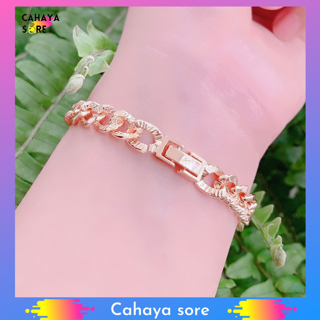 Gelang Xuping Gold Gelang Tangan Dewasa Rantai Permata Double Love G21