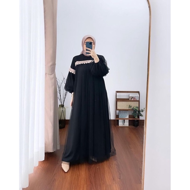 Sayidah Tile Dress/Dress Tile Pesta/Dress Tile Brukat Ld 110/Dress Lamaran/Dress Maternity