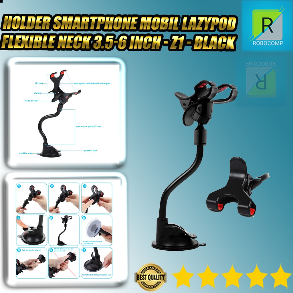 Holder Smartphone Mobil Lazypod Flexible Neck 3.5-6 Inch SUPMANGO