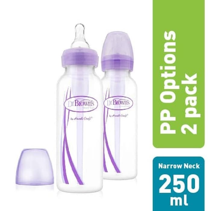 Botol Susu Dr Browns 250ml PP Option+ Narrow Neck Baby Bottle 2 Pack