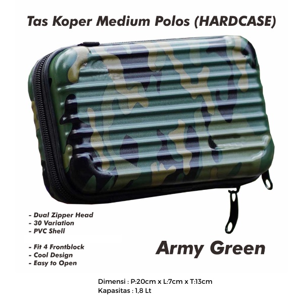 Tas Koper Sepeda bahan Anti Pecah asli Polos Sedang TKPS Army Green