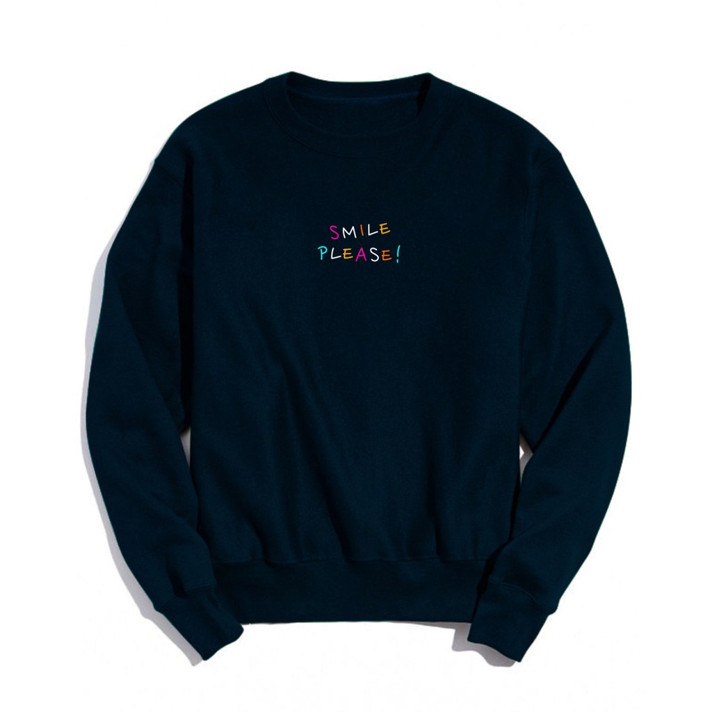 SMILE PLEASE SWEATER UNISEX - ATASAN KEKINIAN PREMIUM