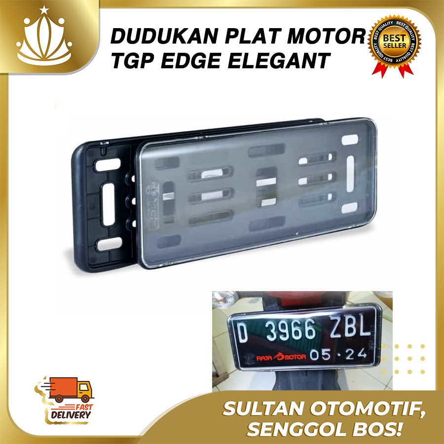 Dudukan / Cover Plat Nomor Motor TGP EDGE COVER New Model Akrilik