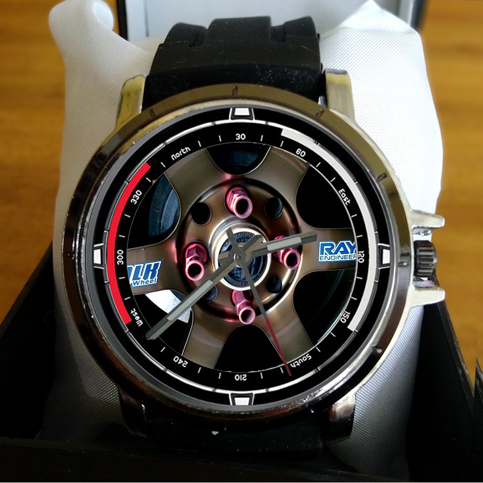 Jam Tangan Custom Velg Rays Enginering VR pria Wanita analog Quartz