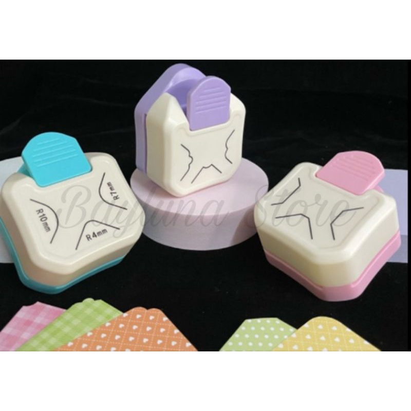 Round Corner 3 in 1 R4 R5 R7 R10 Pemotong Kertas Sudut Corner Rounder Puncher Corner Punch 4mm single hole