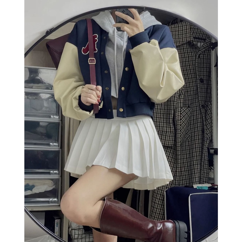 jaket wanita - A baseball crope varsity jaket - jaket korean style