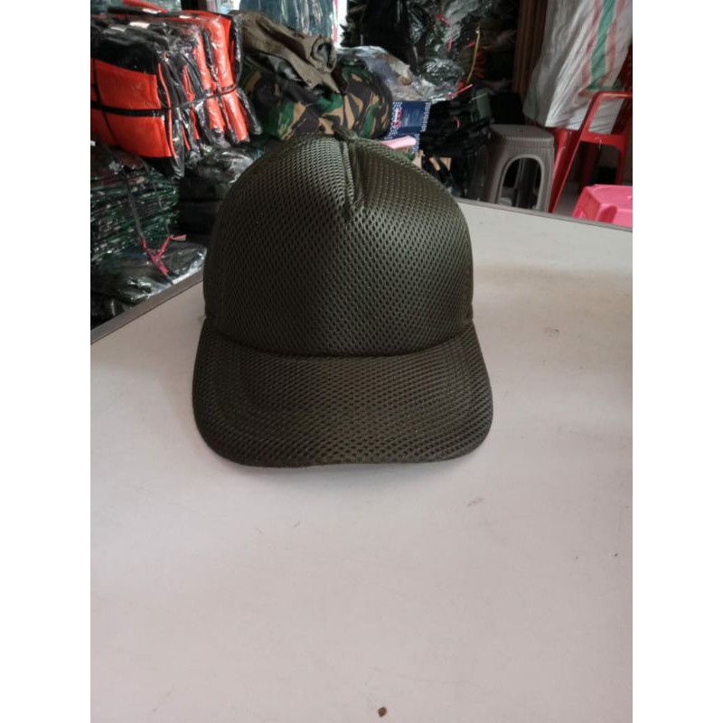TOPI JARING  POLOS HIJAU ARMY