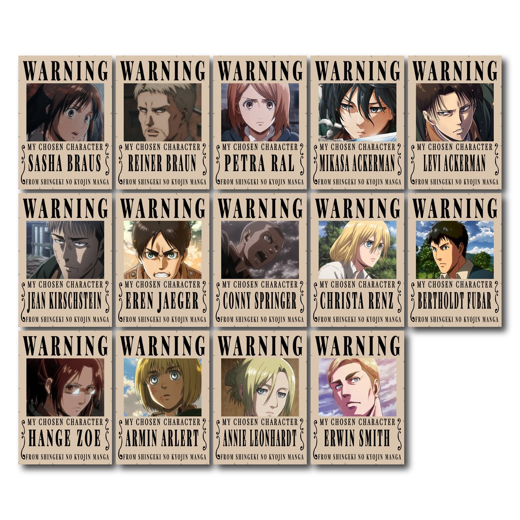 Poster Warning Shingeki no Kyojin Attack On Titan