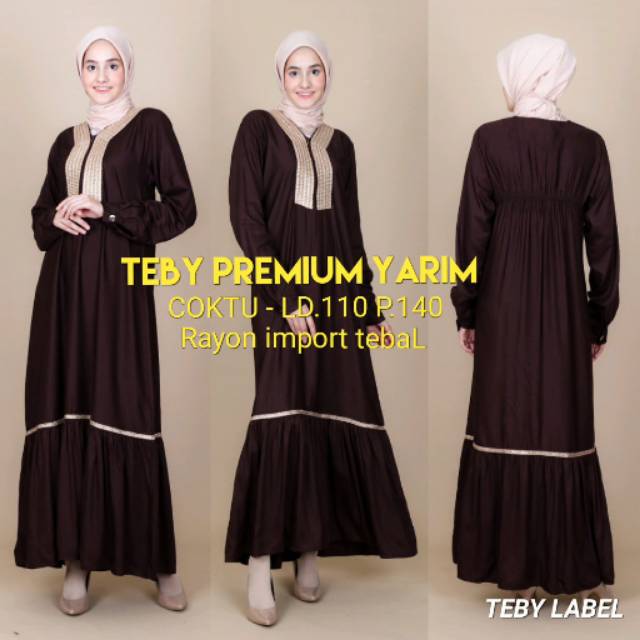 Daster arab Teby Premium YARIM Gamis Dress Twil Premium Renda Gold import