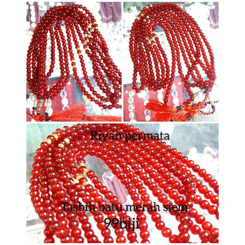 Tasbih 99 batu merah siam