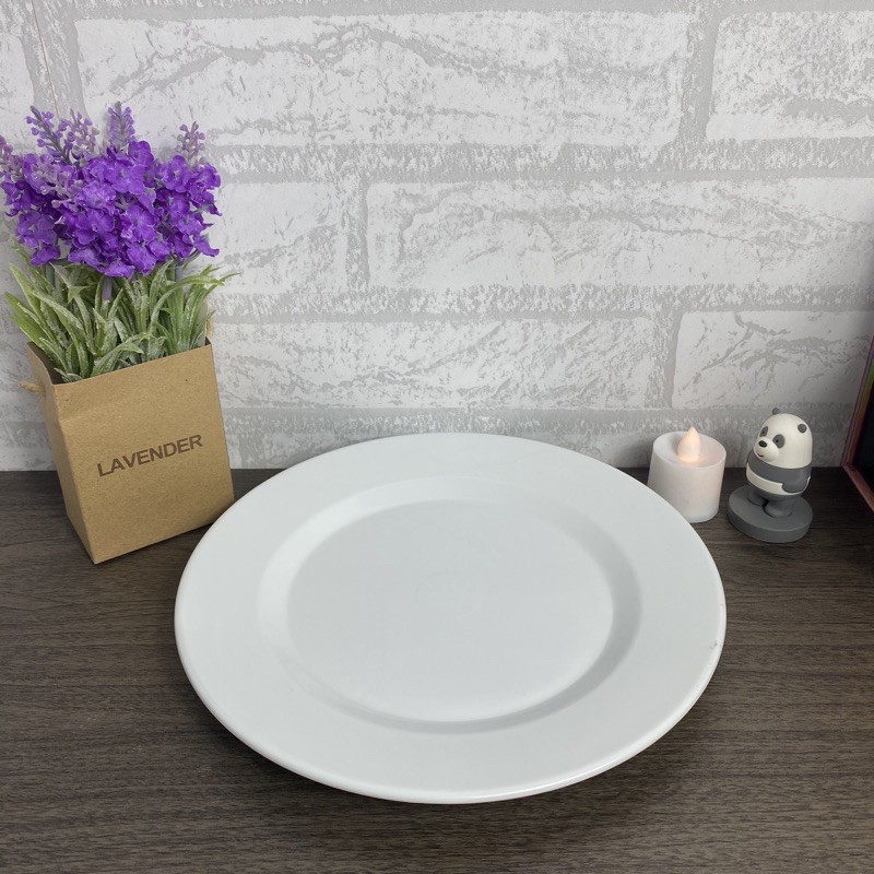 PIRING MELAMIN BUNDAR , PIRING MAKAN CANTIK MELAMIN PREMIUM QUALITY-PUTIH