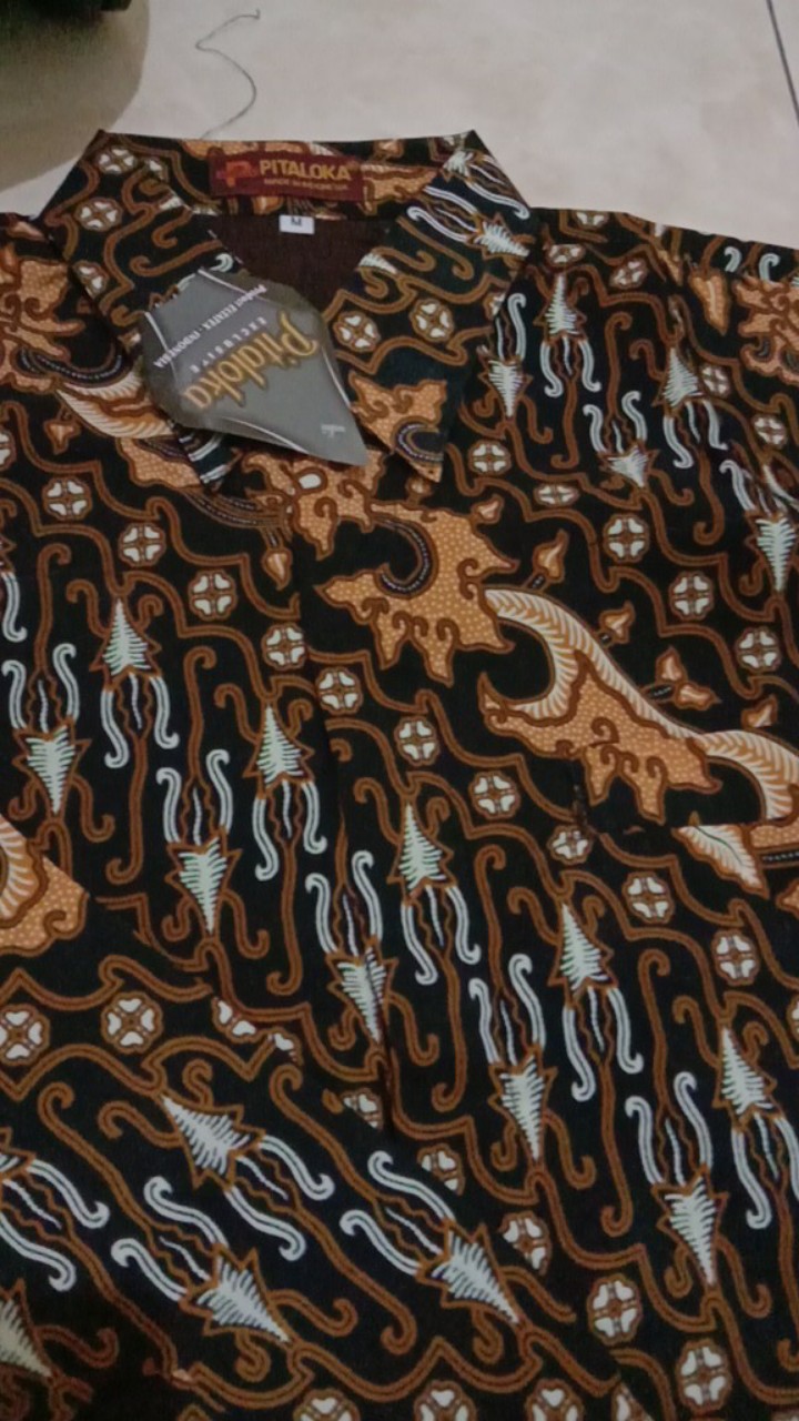 Kemeja Batik Pria Semi Sutra Sanwoz Puring Istimewa