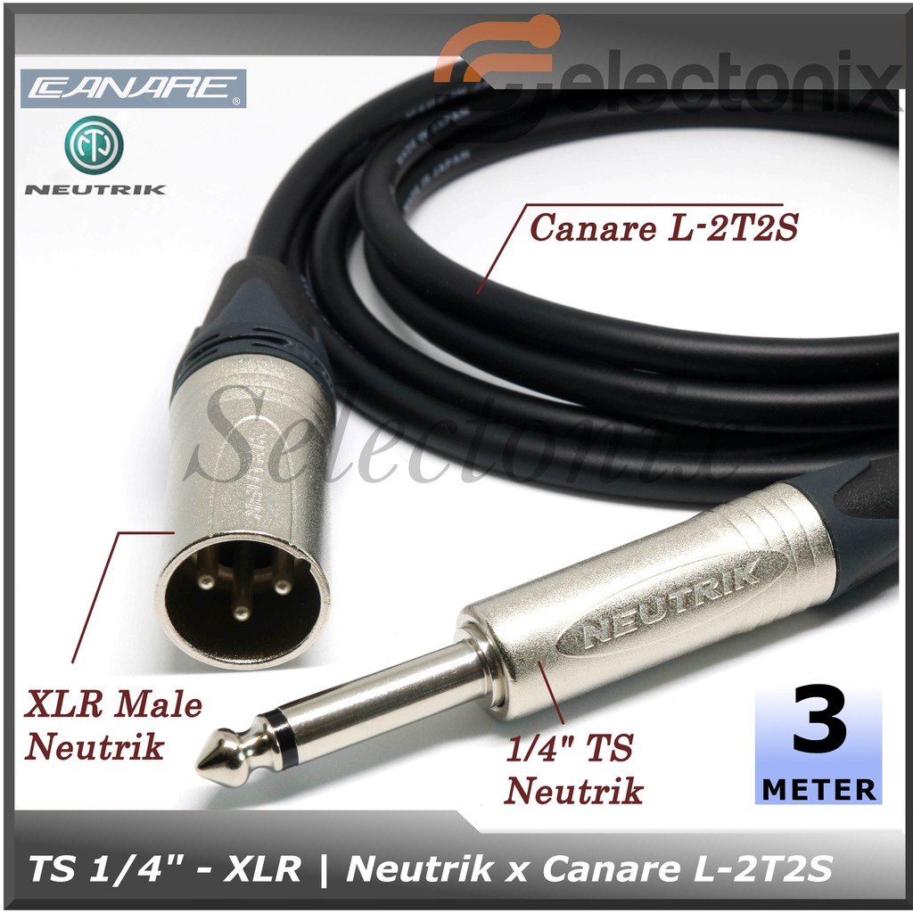 [3m] Kabel Mic 1/4 TS - XLR | Canare x Neutrik