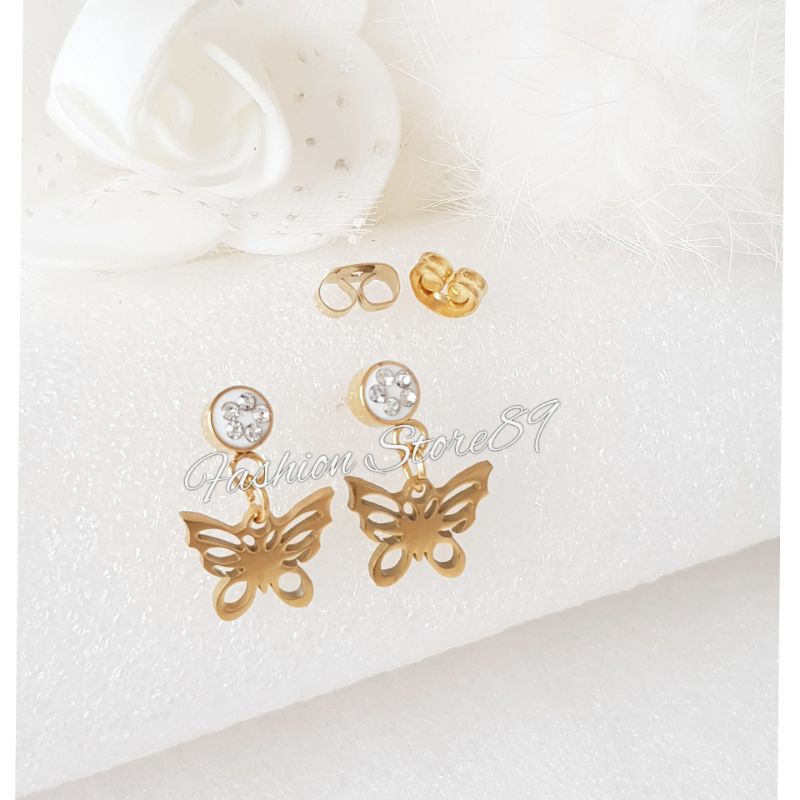 New Titanium Bestquality Anting Tusuk Jurai Titanium gold impor Antikarat fashion Bestseller Anting Titanium anting tusuk jurai gold