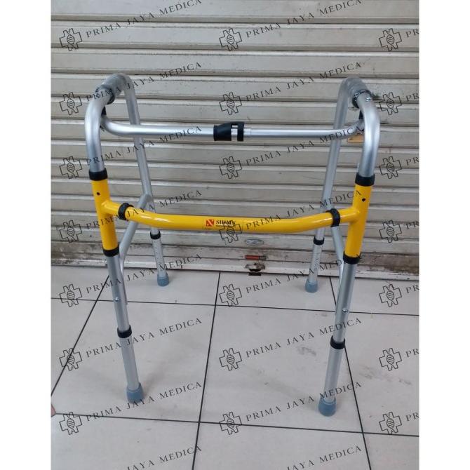 Walker Jalan Tanpa Roda Shima, Walker Kuning, Tongkat Jemuran Shima