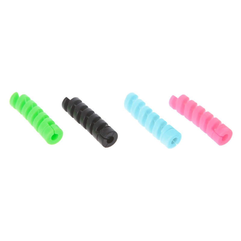 Vivi 4pcs / Lot Pelindung Kabel Flexible Bentuk Spiral Bahan Silikon Ringan