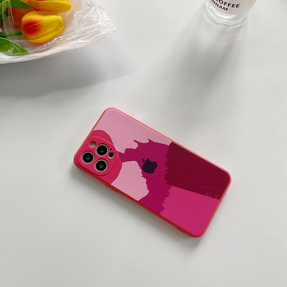 i.case_store ABSTRACK RED COLOR IPHONE CASE  IPHONE AESTHETIC TONE CASE CASING IPHONE 12 PRO MAX 11 PRO XS MAX XR 12 MINI 7+/8+ 7/8-5