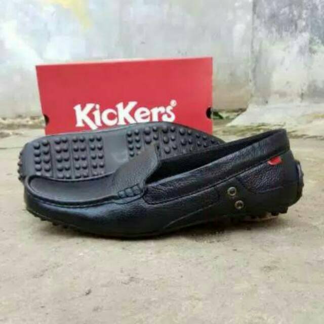 Sepatu Casual Pria Kickers Slop Casual Black Original Handmade