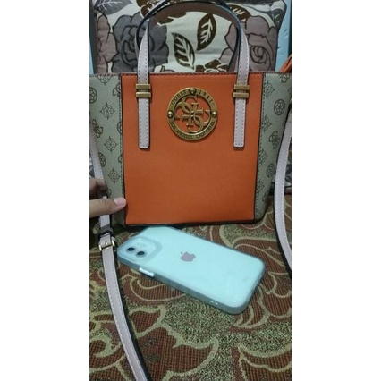 tote bag Tas Guess orange preloved