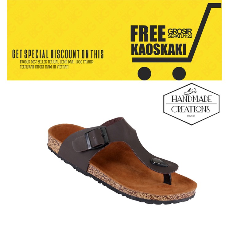 Sandal pria original handmade creation putih