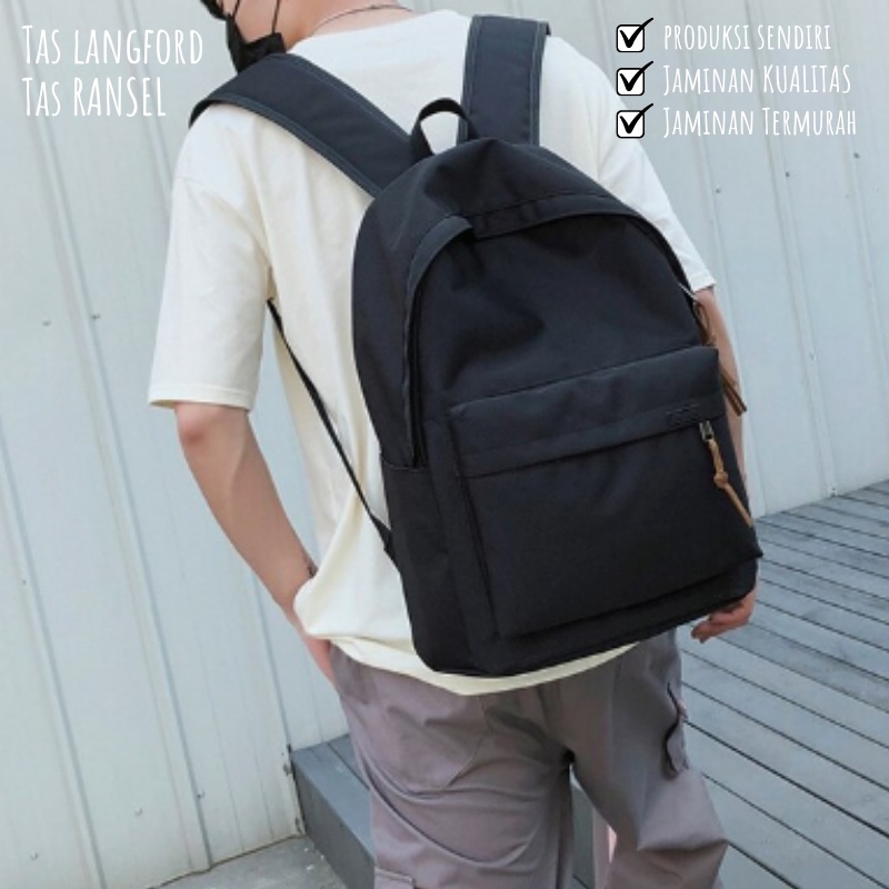 Tas Ransel Pria - Sekolah Kuliah Kerja Traveling Remaja Dewasa Model Terbaru Korea Kekinian Bagus Besar Termurah Korea Import Lokal Original Fashion Multifungsi Stylish Backpack Punggung Bahu Cowok