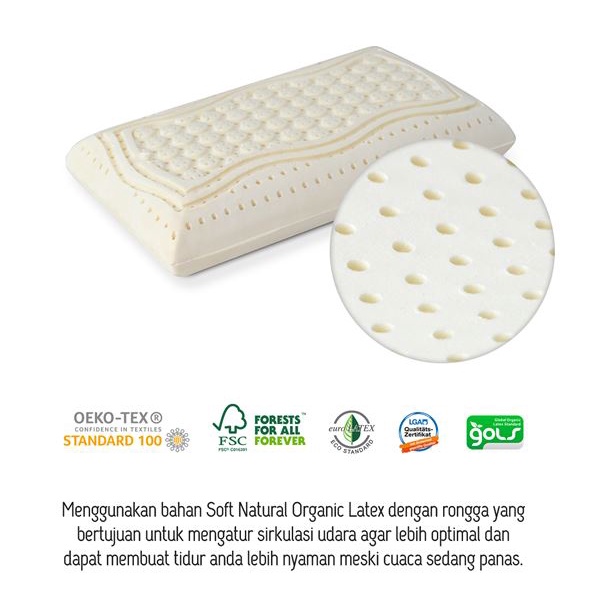 Bantal Latex, 100% Natural Latex Pillow, Marshmallow Livien Sleep