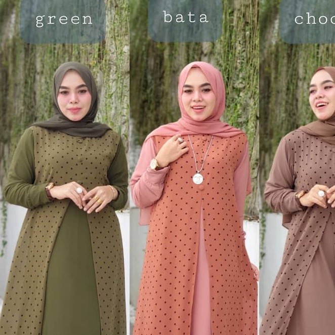Gamis Wanita Syabina Maxy Ceruty Grosir Baju Gamis GAMIS LEBARAN 2022 - Green
