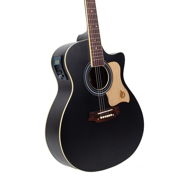 Gitar Akustik Elektrik Mandalika De Ticco Series DTS-01TY-BK Tuner LC, Free Softcase, Senar Cadangan