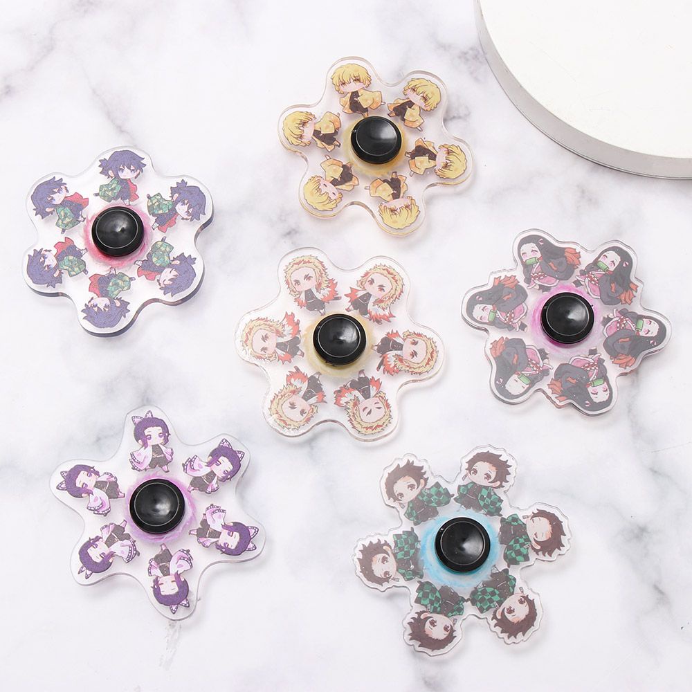 Wonderful Mainan Fidget Spinner Gyro Motif Anime Demon Slayer Untuk Penghilang Stress Anak