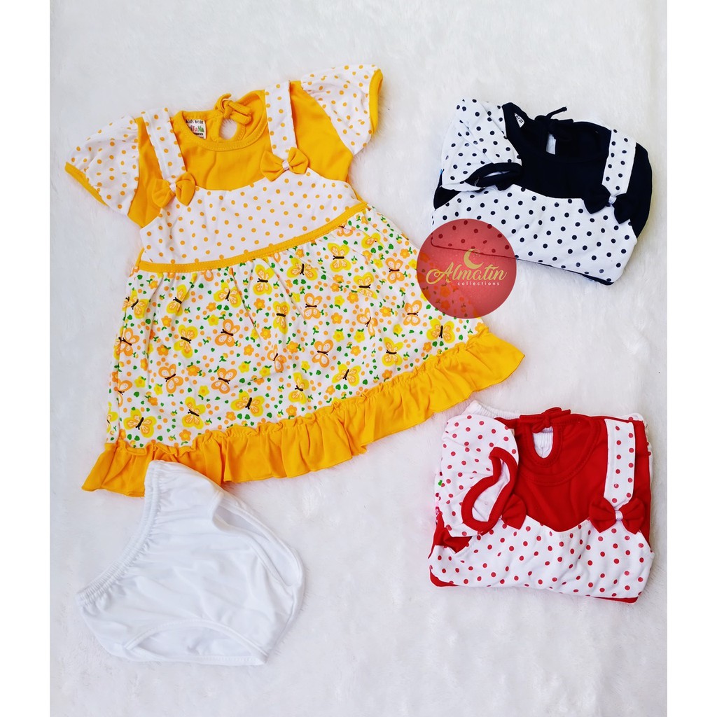 Setelan Baju bayi Perempuan / Dres Bayi Lucu 0-18 bulan