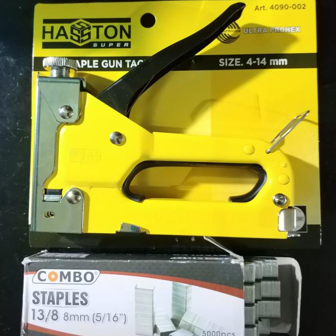

New Staples Tembak 4-14 Mm Heavy Duty + Reffil Staples 8Mm 5000Pc Combo