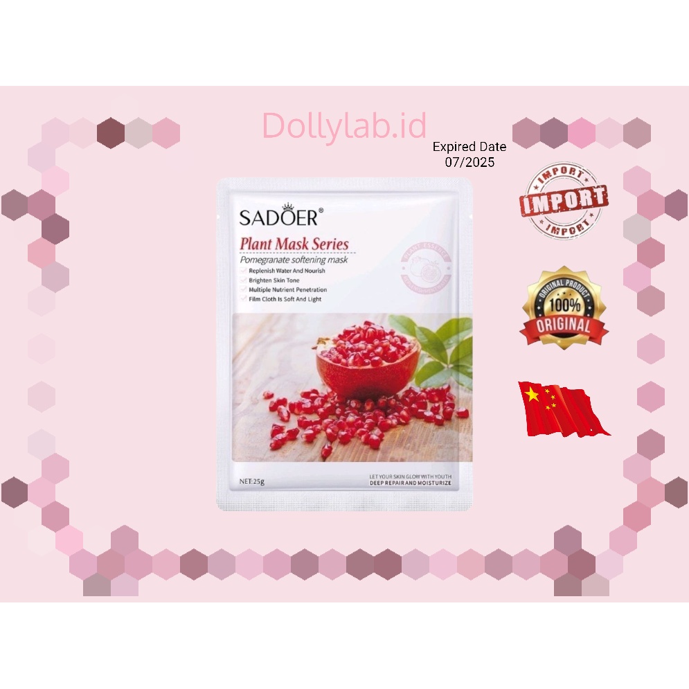 SADOER SHEET MASK KOREAN / MASKER WAJAH FACIAL PLANT MASKER SERIES