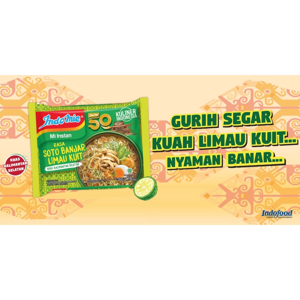 INDOMIE SOTO BANJAR LIMAU KUIT KHAS KALIMANTAN SELATAN 75G MI INSTAN HALAL