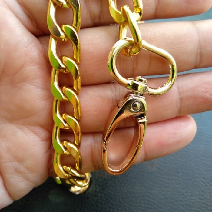 MURAH Tali tas rantai tebal + pengait besar 100cm - Gold