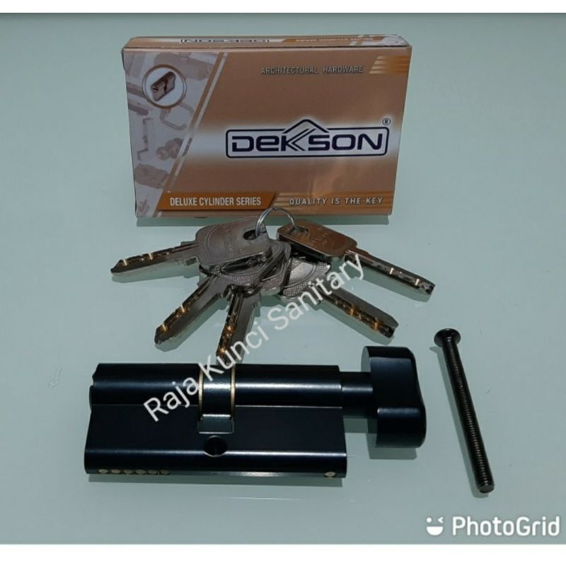 Cylinder Engkol Kunci Dekson CYL TC KK DL 70mmMatt Black/Hitam/Cylinder Knop Kunci Komputer Black