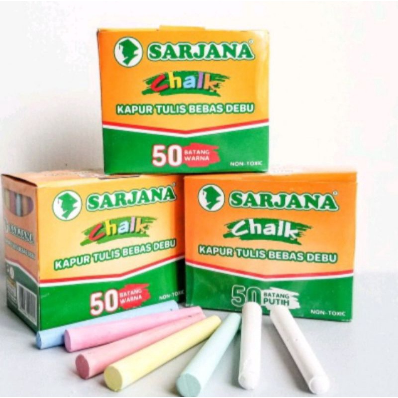 

Kapur Tulis SARJANA Warna-Warni isi 50 Batang(1 Box)