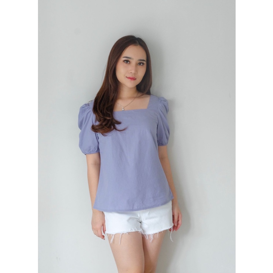 BLOUSE WANITA - ATASAN BAJU WANITA BAHAN KATUN [ JOSIE TOP ] - HAZEL CLOTHING-3