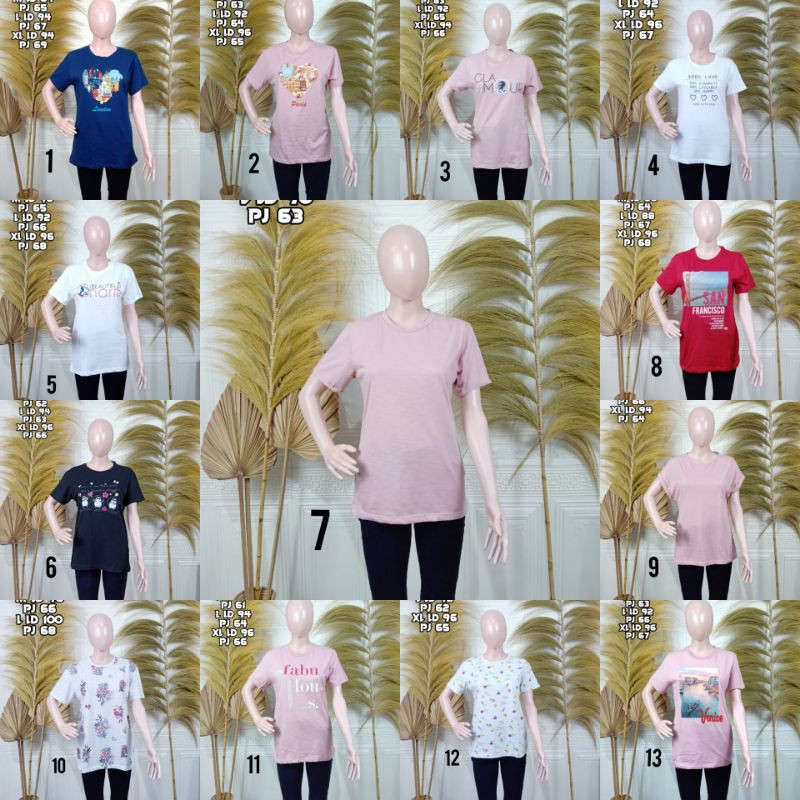 KAOS WANITA T-SHIRT WANITA RED POINT LENGAN PENDEK ORIGINAL