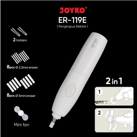 JOYKO - PENGHAPUS ELEKTRIK / ELECTRIC ERASER BATERIA - 2 HOLDER / 2.3MM ERASER / 5MM ERASER ER-119E