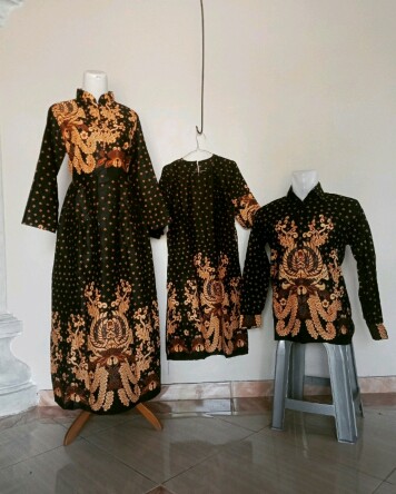 Promo Batik Couple Keluarga Sarimbit Sania Ruffle Batik Ori Ndoro Jowi Motif Gurita Kuning